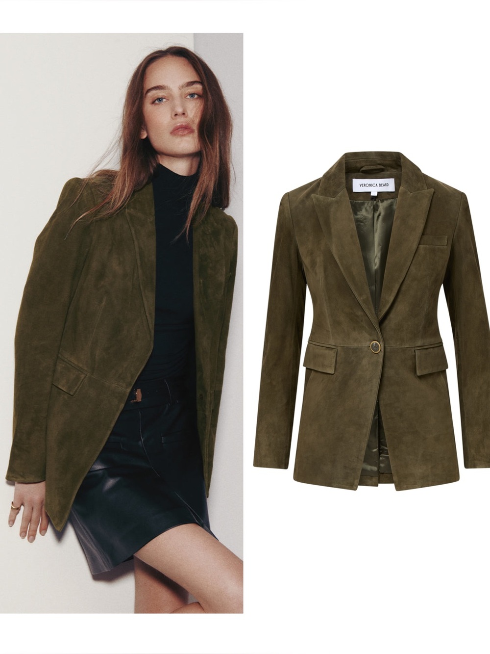 Veronica Beard Duane Lambskin Dickey Jacket